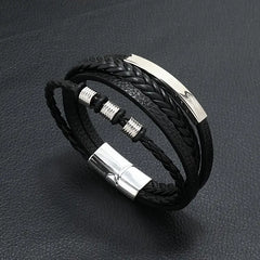 Men's Vintage Hand-woven Multi-layer Beaded Alloy