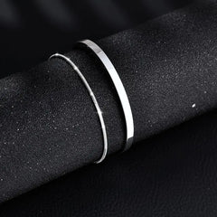 1 Set Men'S Fashion Jewelry - Stainless Steel Stackable Bracelet Trio