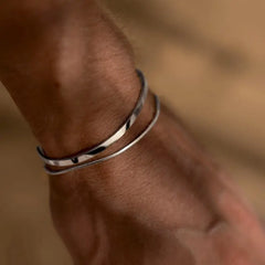 1 Set Men'S Fashion Jewelry - Stainless Steel Stackable Bracelet Trio