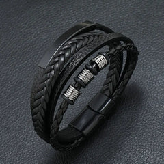 Men's Vintage Hand-woven Multi-layer Beaded Alloy