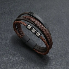 Men's Vintage Hand-woven Multi-layer Beaded Alloy