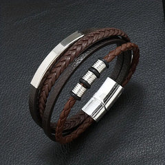 Men's Vintage Hand-woven Multi-layer Beaded Alloy